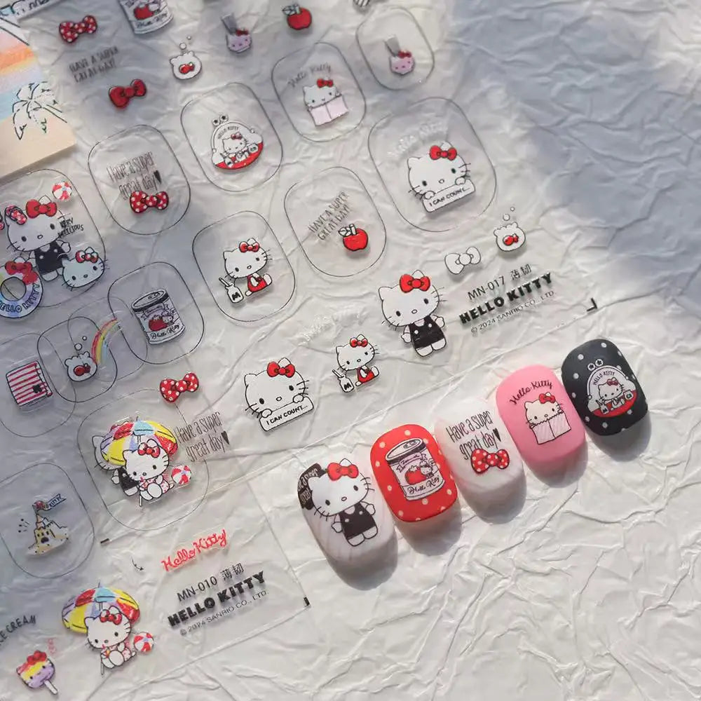 Sanrio Hello Kitty Nail Stickers – Kawaii Rainbow Cartoon Decals