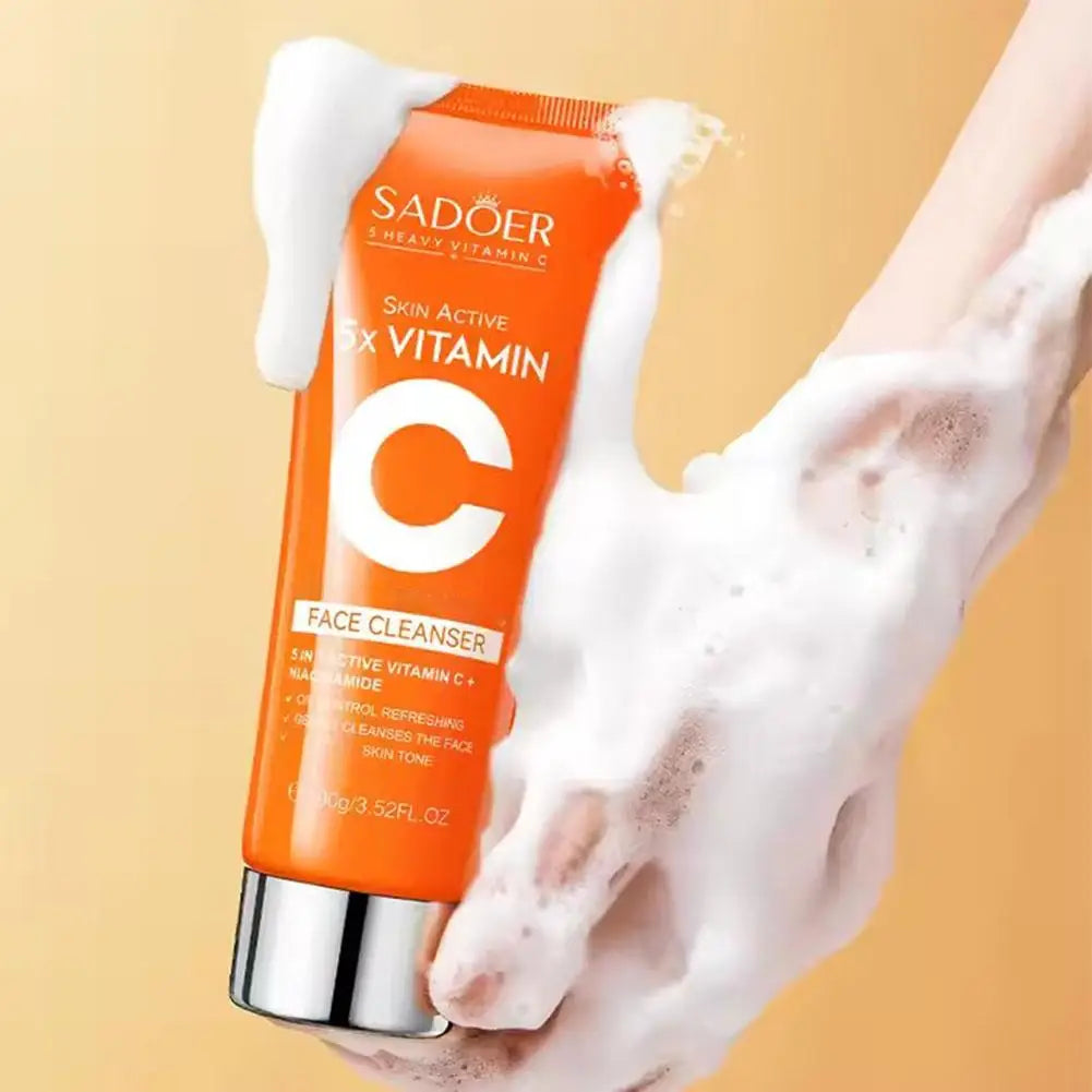 5x Vitamin C Skincare Set – Cleanser, Lotion, Eye Cream & Serum for Brightening & Even Skin Tone