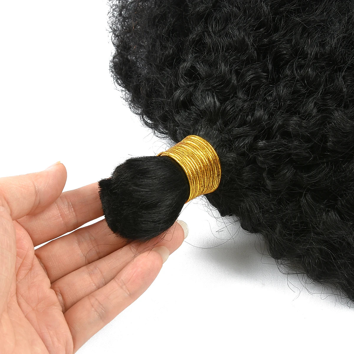 4C Afro Kinky Curly Bulk Hair – Raw Virgin Human Hair for Braiding