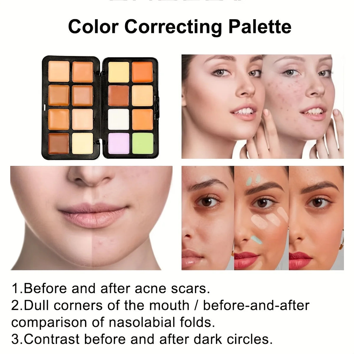 16-Color Matte Contour & Concealer Palette – Face & Nose Shadow Makeup Set