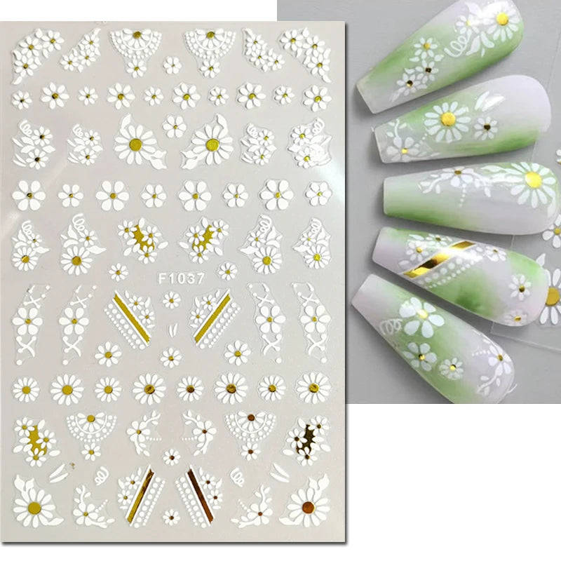 3D Floral & Butterfly Nail Art Stickers