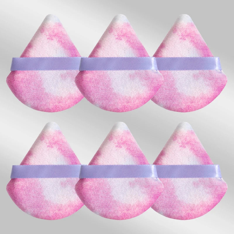 6 Pcs Triangular Makeup Sponge Puffs Soft Skin-Friendly Foundation Blenders for Home or Travel Use