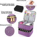Pink 30-Bottle Nail Polish Organizer & Dryer Case – Cosmetic Storage Bag