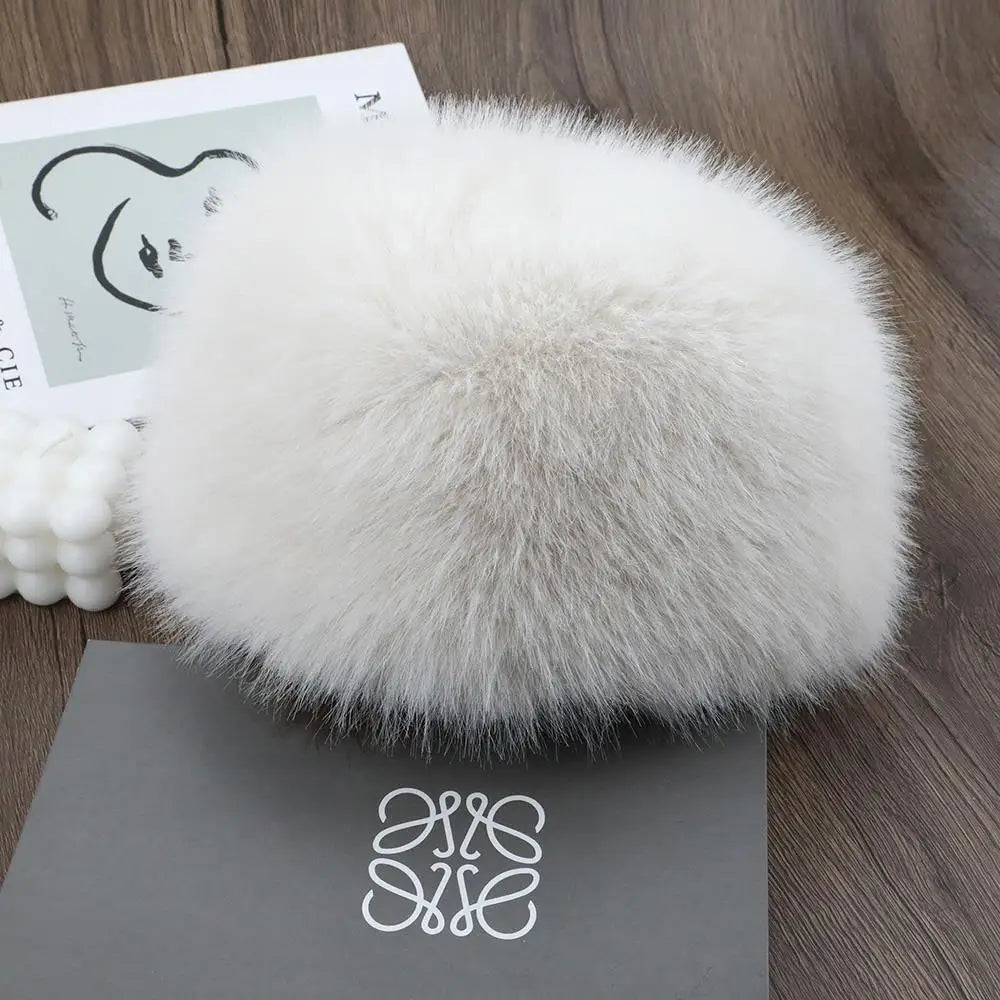 Women’s Faux Fox Fur Winter Hat – Warm Snow Ski Cap, Windproof Russian Style Ear Warmer Bonnet