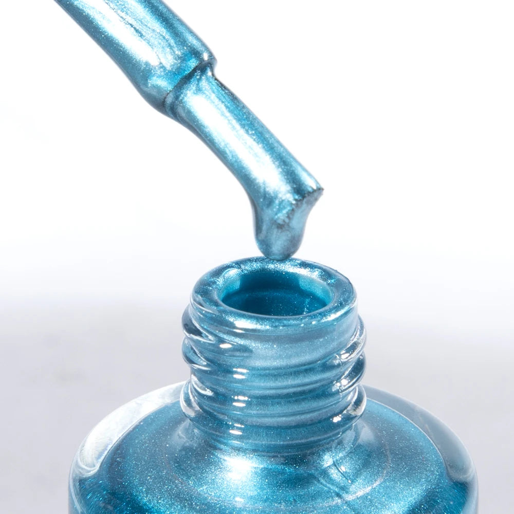 Metallic Blue Mirror Shine Nail Polish – Regular Lacquer for Manicure