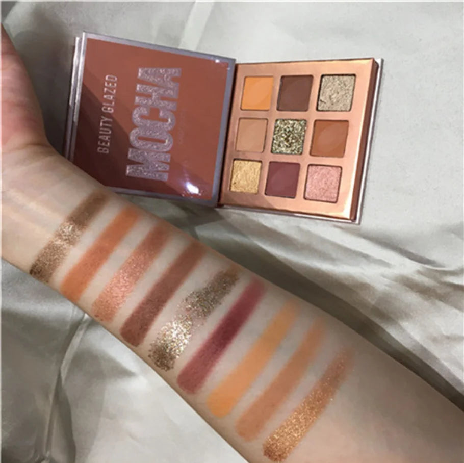 Beauty Glazed 9-Color Eyeshadow Palette – Matte & Shimmer, Long-Lasting Waterproof