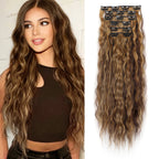 6PCS 20" Curly Synthetic Clip-In Hair Extensions – Wavy Style