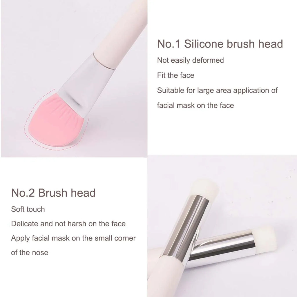 Double-Ended Silicone & Bristle Face Mask Brush