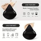 10/20Pcs Triangle Velvet Powder Puff Mini Face Makeup Sponge Washable Lightweight Cosmetic Tool
