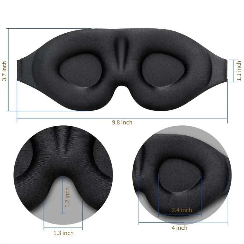 3D Contoured Eye Mask for Sleeping – Concave Molded Night Blindfold, Light Blocking Sleep Mask for Women & Men, Cute Comfort Design