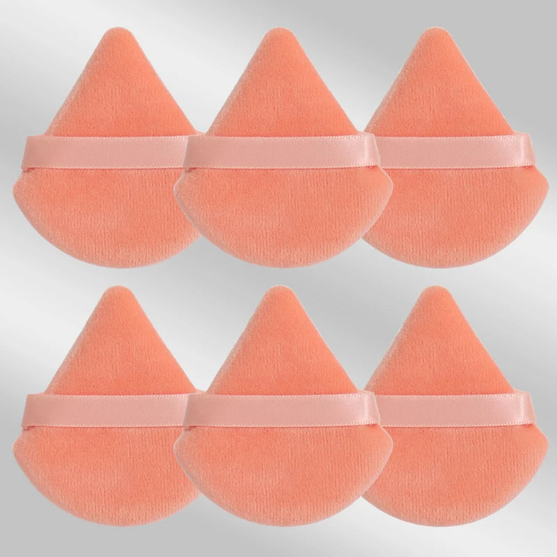 6 Pcs Triangular Makeup Sponge Puffs Soft Skin-Friendly Foundation Blenders for Home or Travel Use