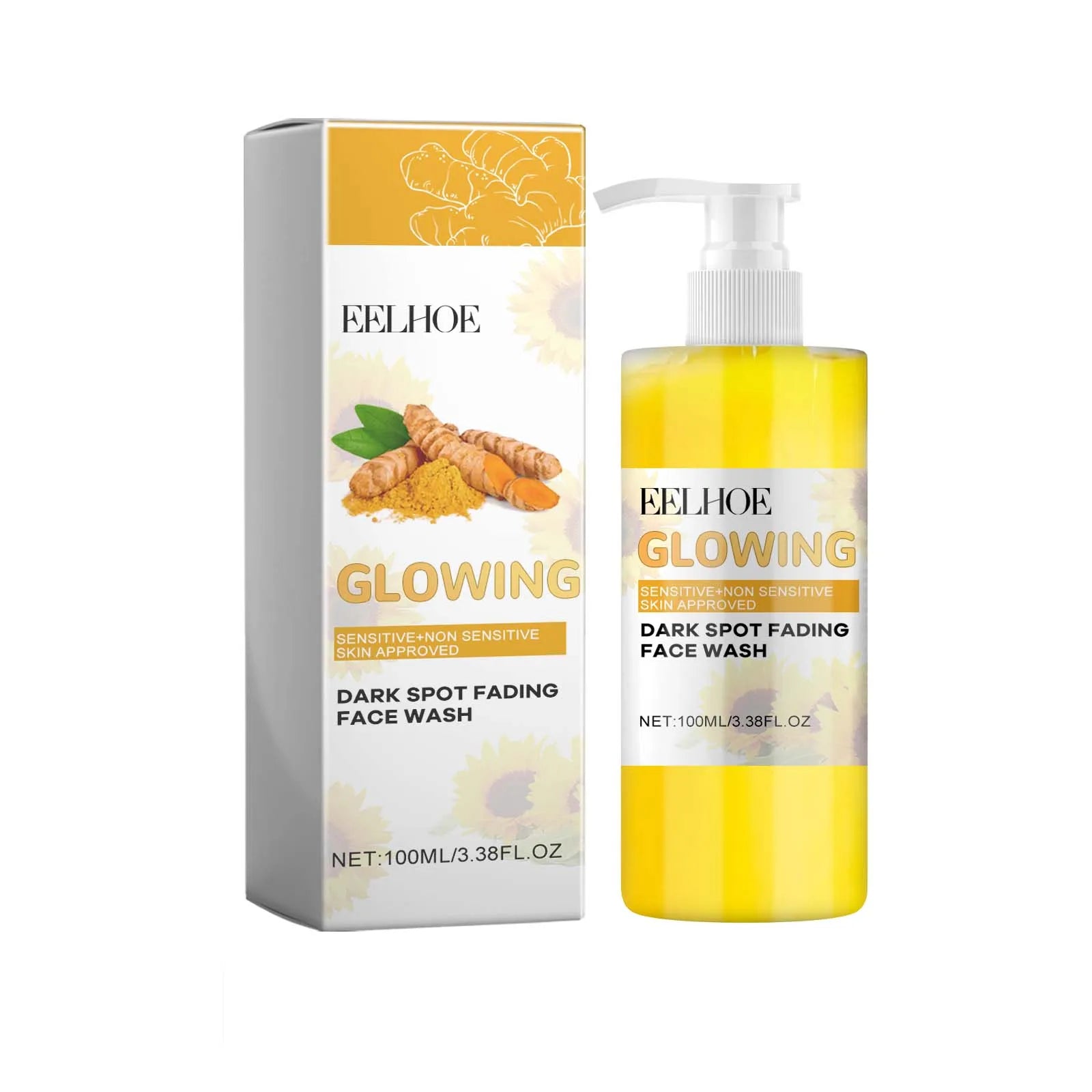 Turmeric Brightening Cleanser – Deep-Cleansing, Makeup-Removing, Refreshing Facial Wash with Natural Skincare Formula