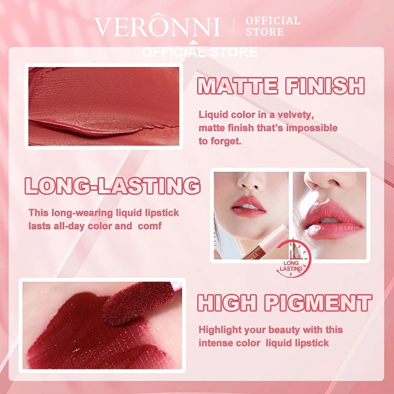 12-Color Mini Matte Liquid Lipstick – Vegan, Long-Lasting & Non-Drying