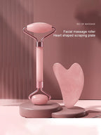 Pink Rose Quartz Jade Roller & Gua Sha Set