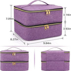 Pink 30-Bottle Nail Polish Organizer & Dryer Case – Cosmetic Storage Bag