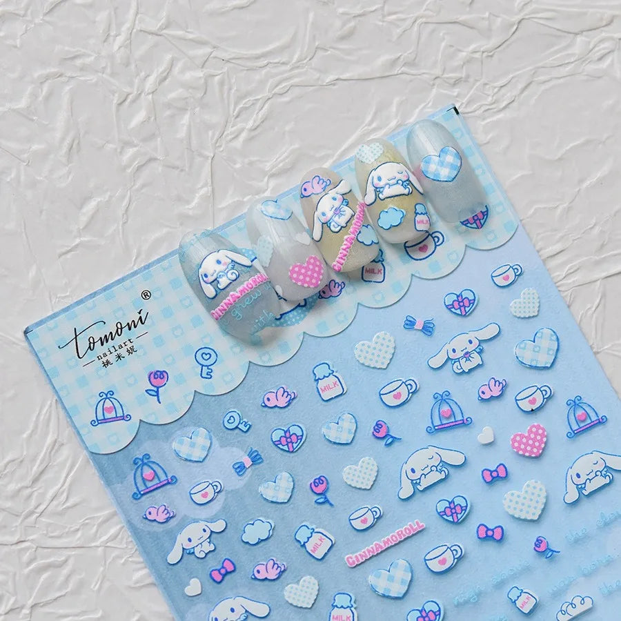 5D Anime Nail Stickers – Hello Kitty, Kuromi & Cinnamoroll