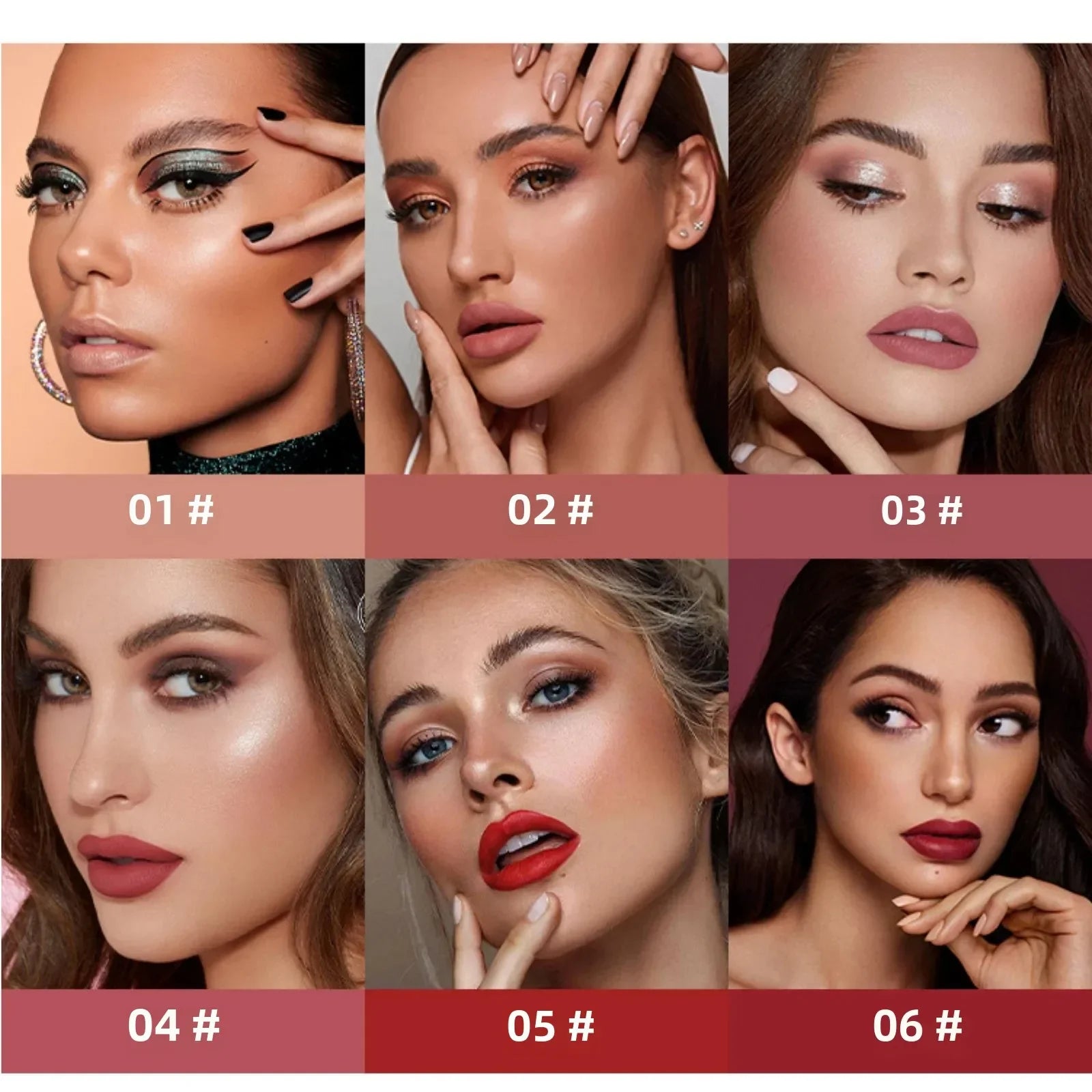 MLSMILE 6-Color Velvet Matte Lip Glaze – Waterproof, Long-Lasting, Non-Stick Lip Tint