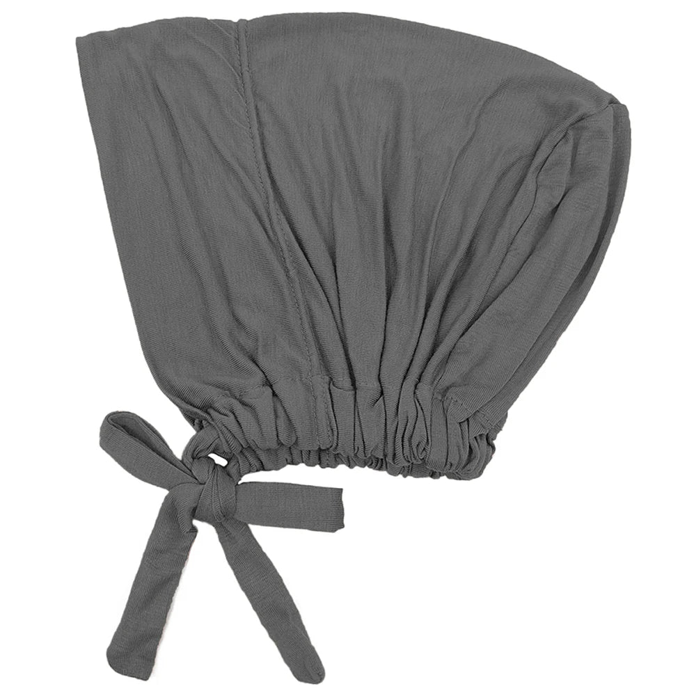 Modal Muslim Turban Hat Inner Hijab Cap with Rope – Islamic Underscarf Bonnet Headwrap Turbante Mujer