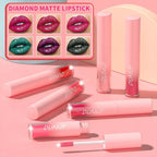 Diamond Glitter Liquid Lip Gloss – Long-Lasting, Waterproof, Non-Stick, Metallic Shine