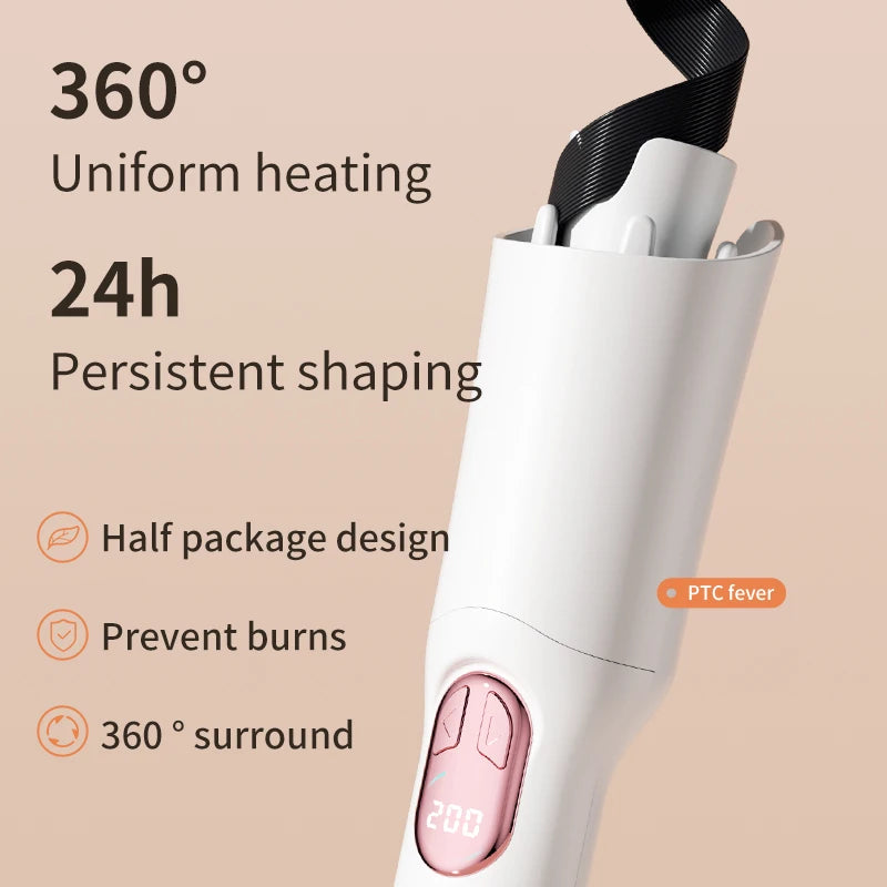 28mm Automatic Ceramic Hair Curler – Negative Ion, Rotating, Anti-Tangle Styler