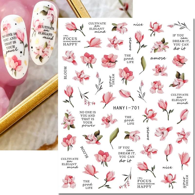 3D Floral & Butterfly Nail Art Stickers