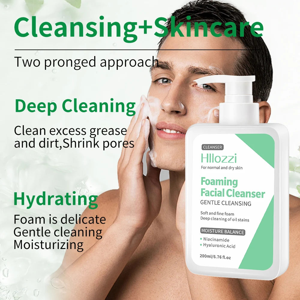 Men’s Facial Cleanser – Moisturizing, Refreshing, Oil Control, Blackhead Removal, Summer Skin Care