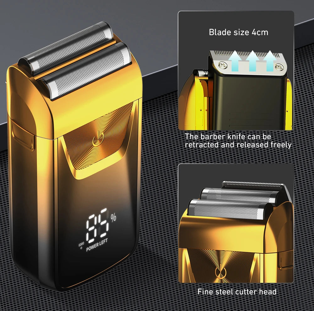 Rechargeable Electric Shaver for Men – Wet & Dry Beard Trimmer and Shaving Machine