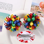 2Pcs Double Color Ribbon Flower Hairpins – Handmade Princess Hair Clips & Barrettes for Girls