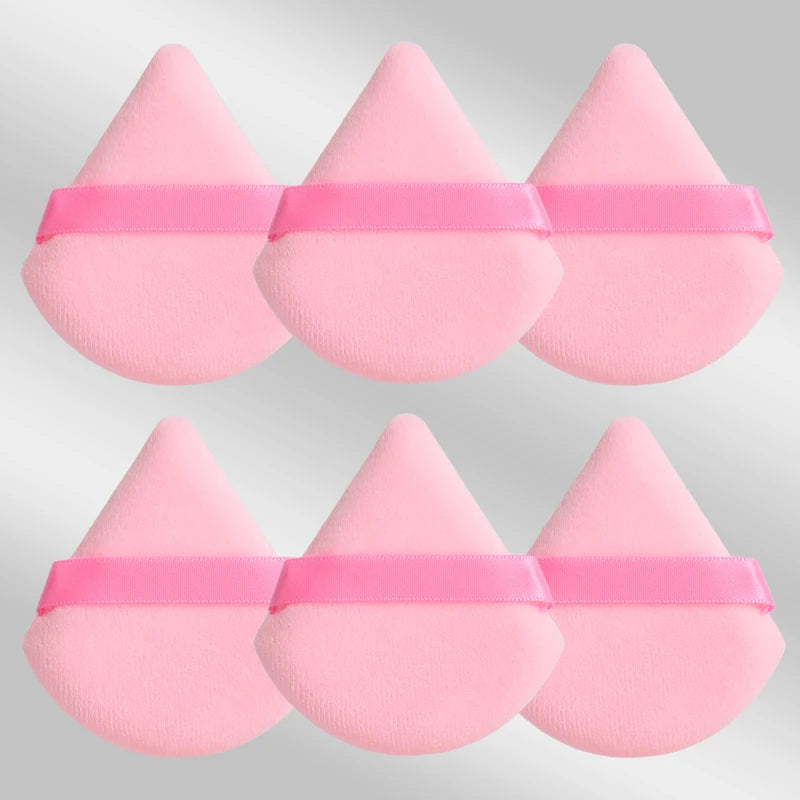 6 Pcs Triangular Makeup Sponge Puffs Soft Skin-Friendly Foundation Blenders for Home or Travel Use