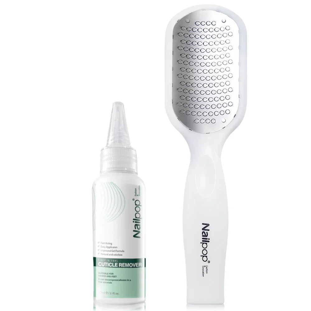 NAILPOP Foot Care Callus Softener Combo – Callus Remover Gel & Foot File Set for Dry, Rough, Cracked Heels