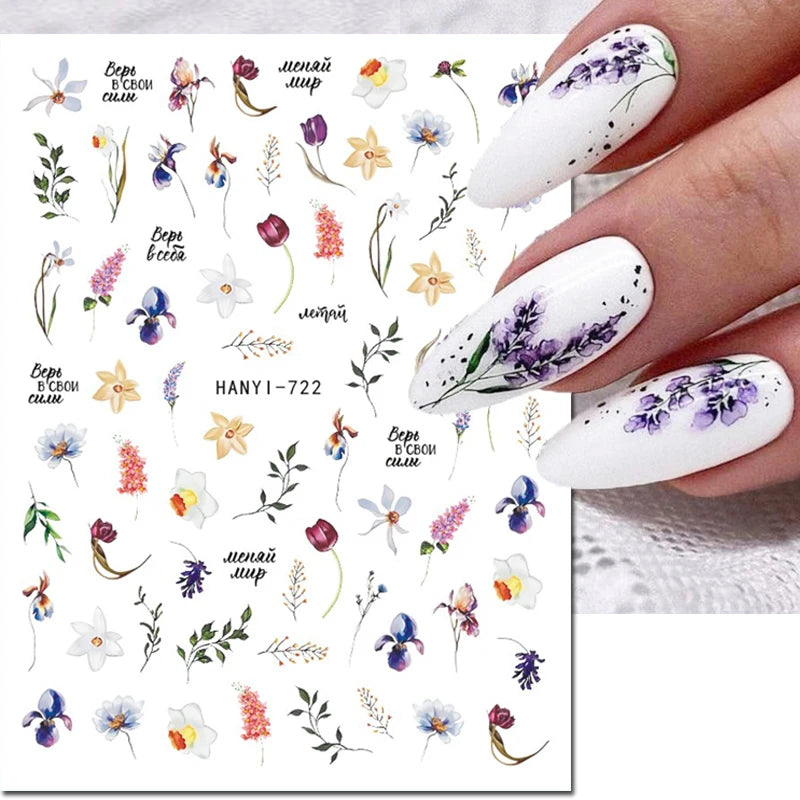 3D Floral & Butterfly Nail Art Stickers
