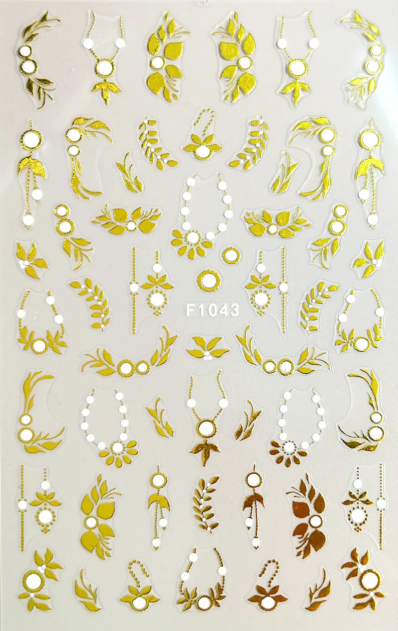 3D Floral & Butterfly Nail Art Stickers Decals