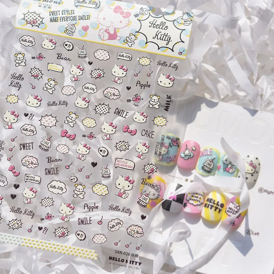 5D Anime Nail Stickers – Hello Kitty, Kuromi & Cinnamoroll