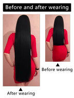 5-Clip 80cm Synthetic Hair Extensions – Straight, Black/Brown/Blonde