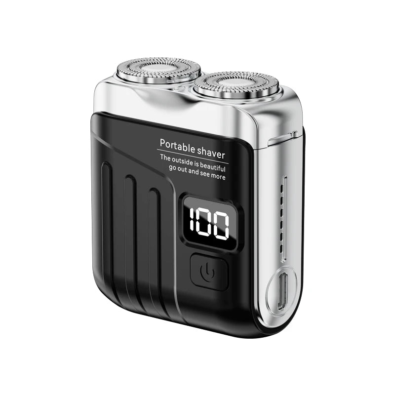 Mini Portable Electric Shaver & Beard Trimmer – Rechargeable Waterproof Men’s Razor
