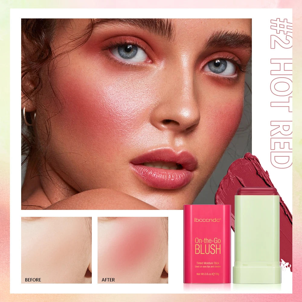 3-in-1 Tinted Moisture Blush Stick – Pink Cream Cheek, Lip & Eye Makeup Tube