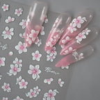 5D Spring Flower Nail Stickers – Embossed Floral Manicure Decals