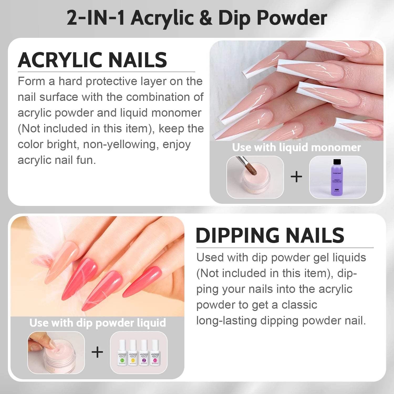 4.23oz/120g Translucent Pink Acrylic & Dip Powder 2-in-1 – For Nail Extension, Carving & Salon Manicure Decoration
