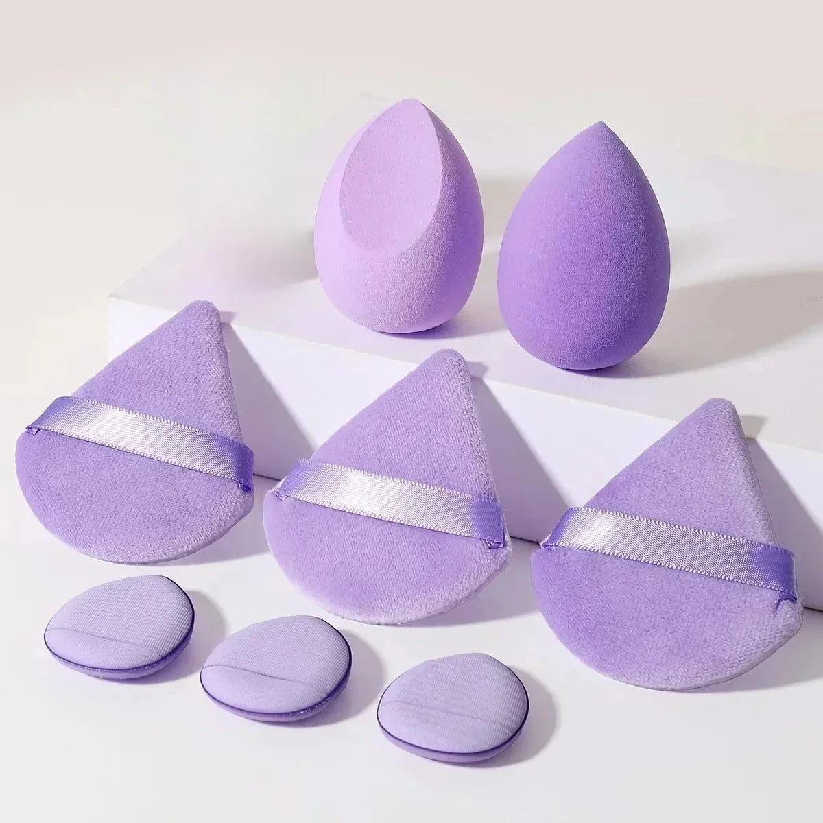 12Pcs Makeup Sponge Blender Set with Foundation Sponges, Powder Puff, Spa Headband & Wristbands – Complete Makeup Tools Accessories Kit