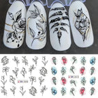 12pcs Floral Nail Sticker Set – Spring & Summer Water Decals