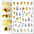 3D Floral & Butterfly Nail Art Stickers Decals