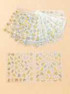 30-Pack 3D Gemstone Nail Stickers – Heart & Flower DIY Nail Decor