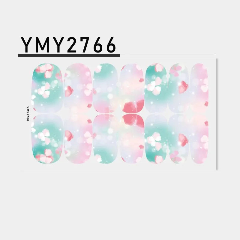 Pink Self-Adhesive Nail Sticker Strips – Foil Nail Art Set