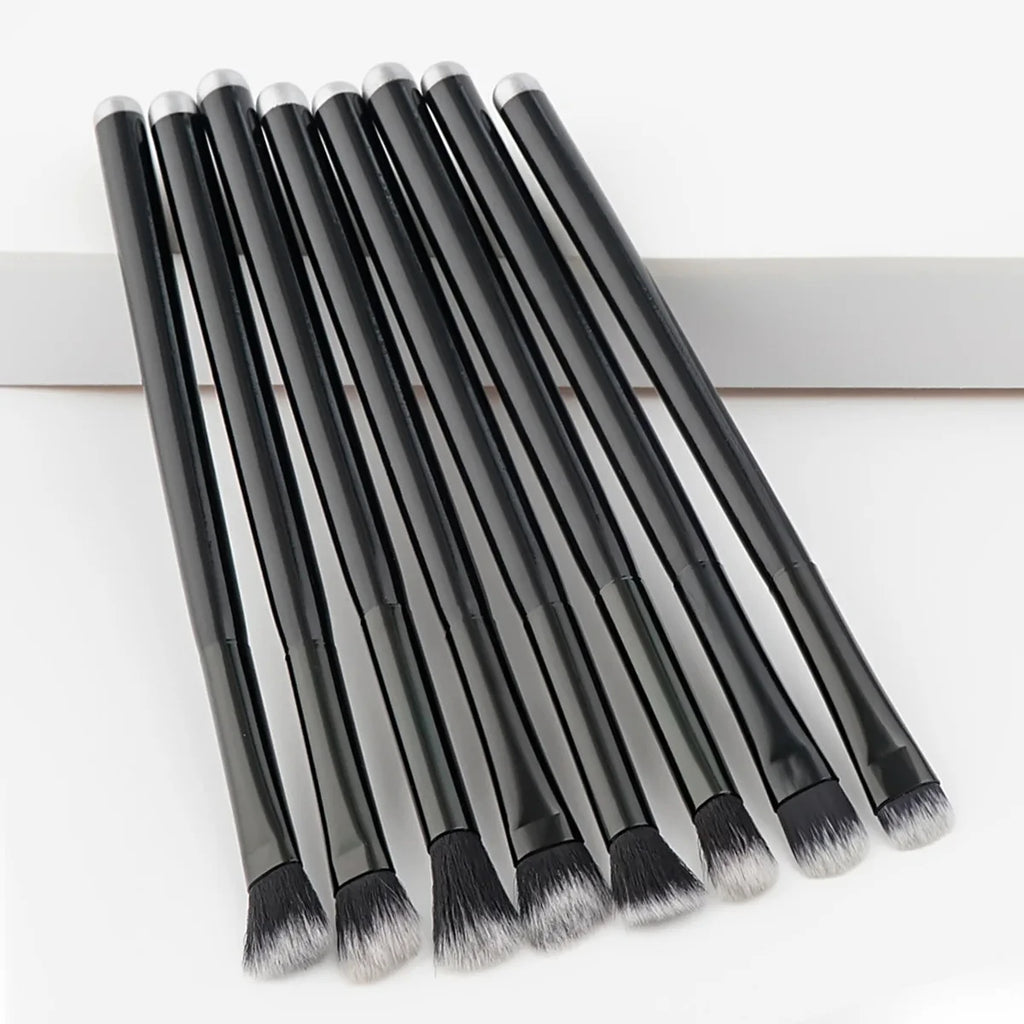 Black Crease Eye Shadow Brush Set – Soft Synthetic Hair, Travel-Friendly