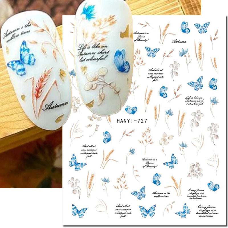 3D Floral & Butterfly Nail Art Stickers