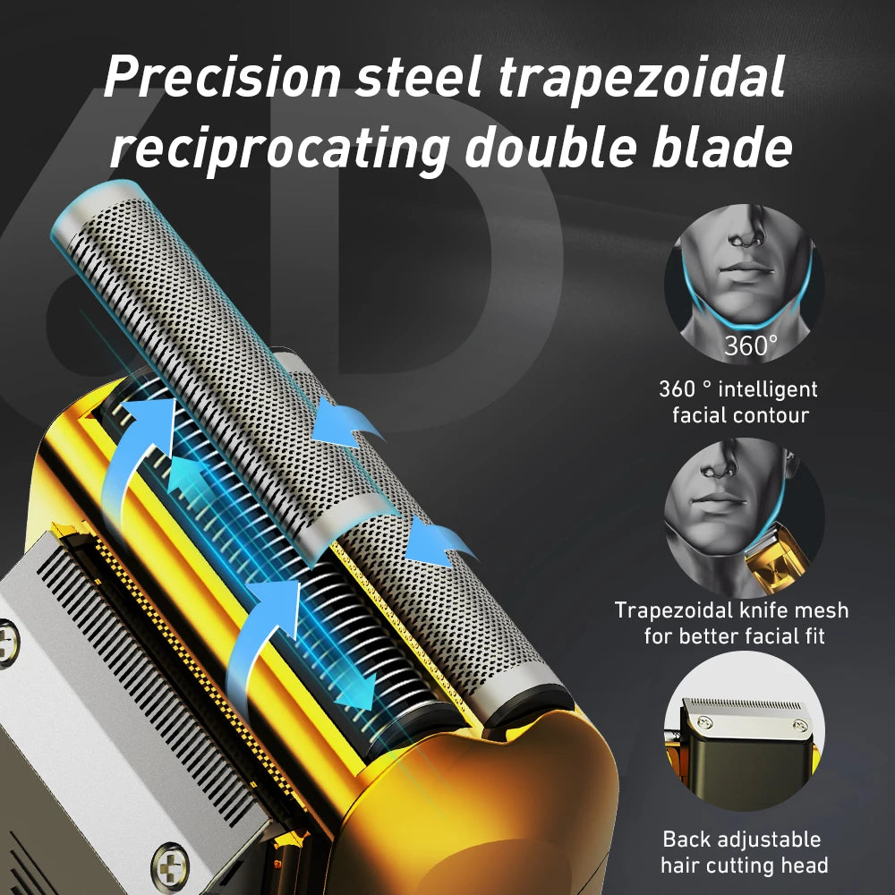 Rechargeable Electric Shaver for Men – Wet & Dry Beard Trimmer and Shaving Machine