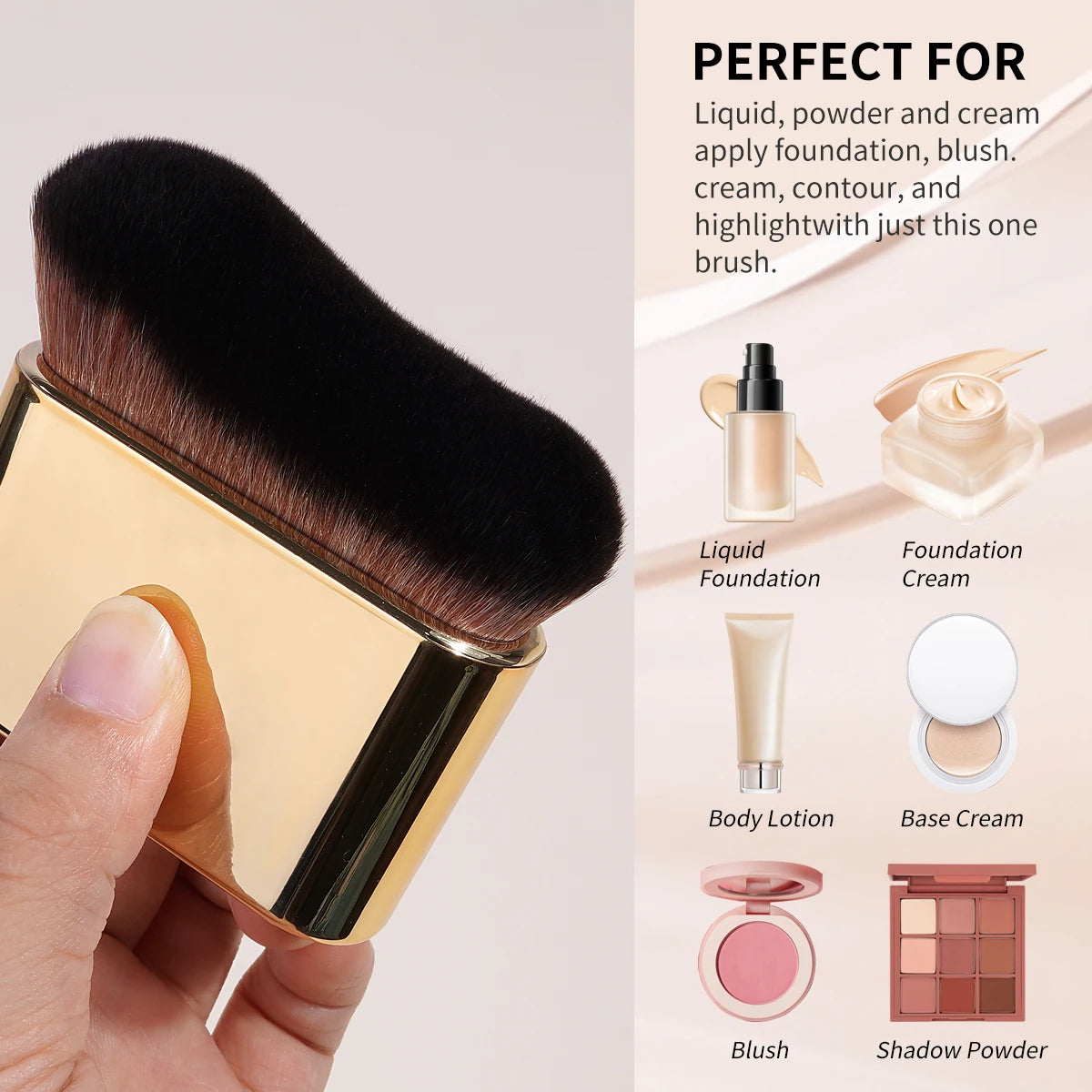 MAANGE Large Multi-Purpose Makeup Brush – Contour, Foundation & Blush