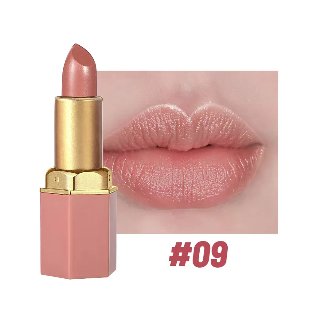 Gold Bar Matte Glitter Lipstick – 6 Colors, Velvet Texture, Valentine’s Gift