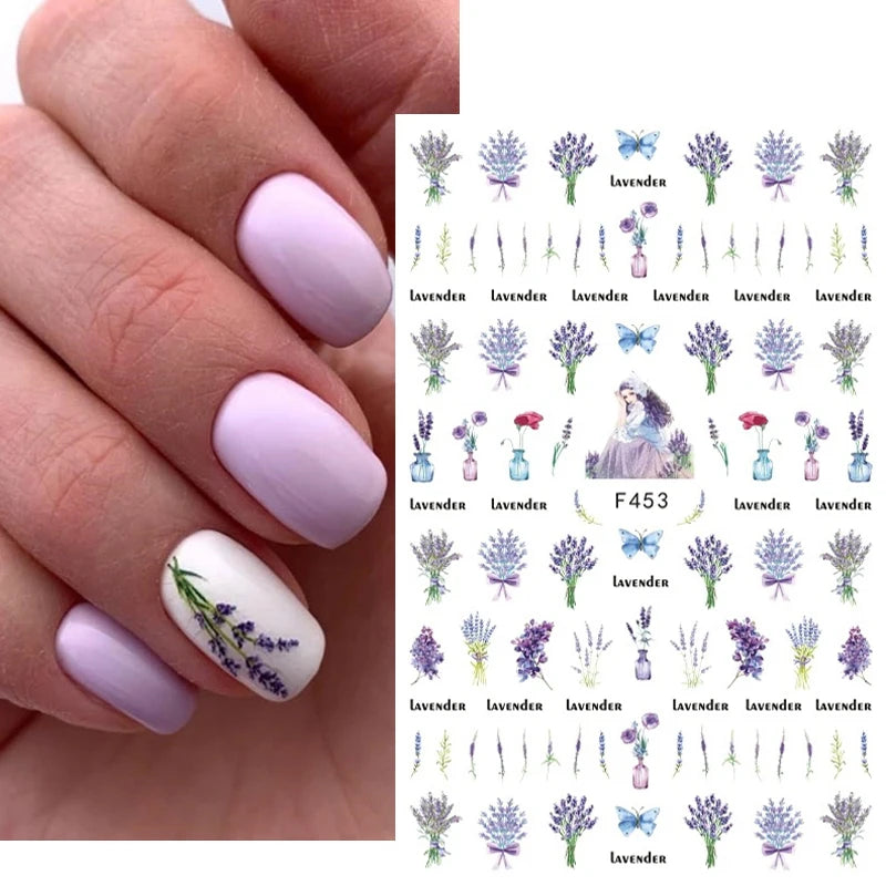 3D Y2K Hibiscus Floral Nail Stickers