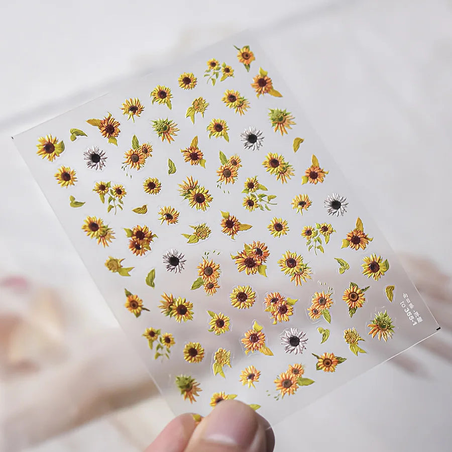 Sunflower & Autumn Harvest Nail Art Stickers